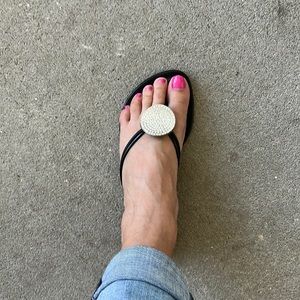 Aldo Black Rhinestone Sandals